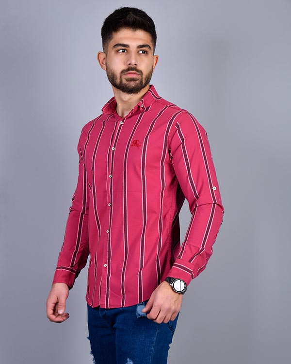 پیراهن مردانه راه راه مدل 0056