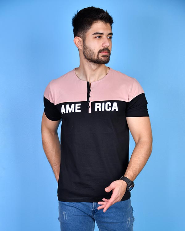 تی شرت مردانه دو رنگ مدل 0180