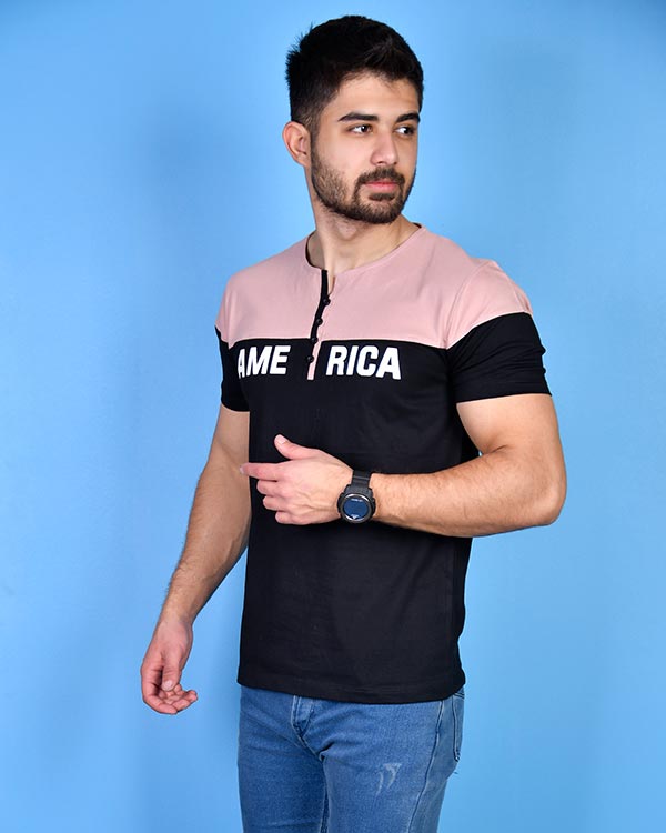 تی شرت مردانه دو رنگ مدل 0180