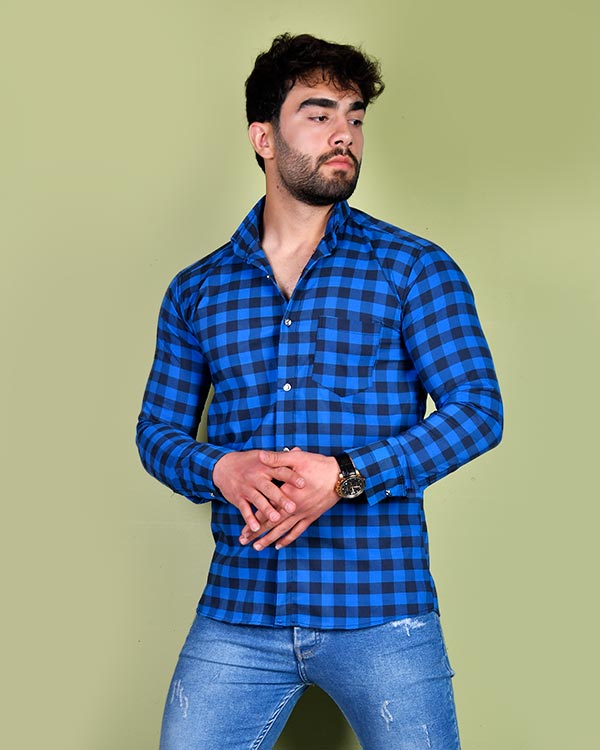 پیراهن چهارخانه مردانه مدل 0272