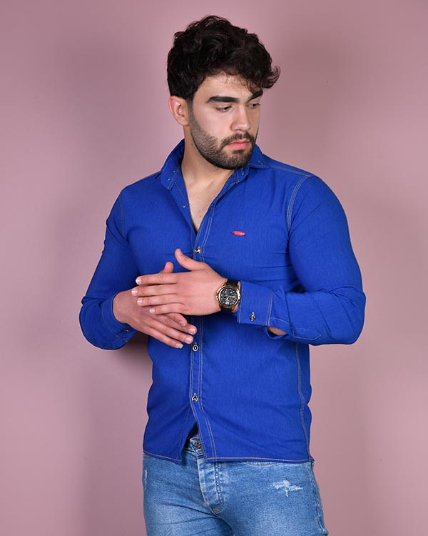 پیراهن مردانه طرح جین مدل 0276