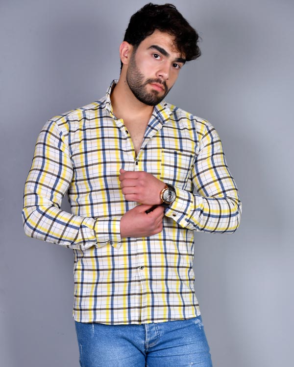 پیراهن مردانه چهارخانه مدل 0278
