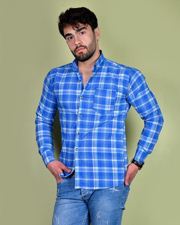 پیراهن چهار خانه مردانه مدل 0281