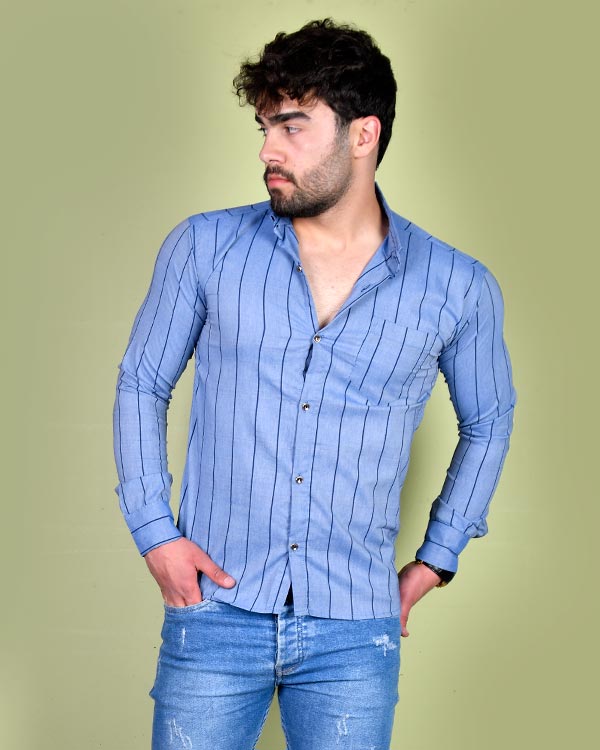 پیراهن مردانه راه راه مدل 0282