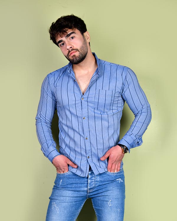 پیراهن مردانه راه راه مدل 0282
