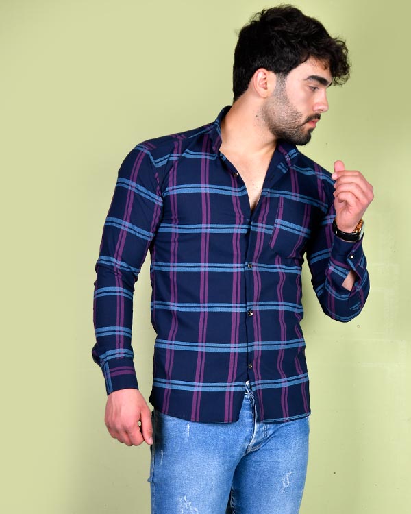 پیراهن مردانه چهار خانه دو راه مدل0303