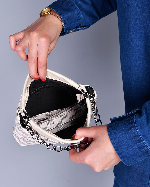 کیف پاسپورتی دخترانه چهارخانه ای مدل 0397
