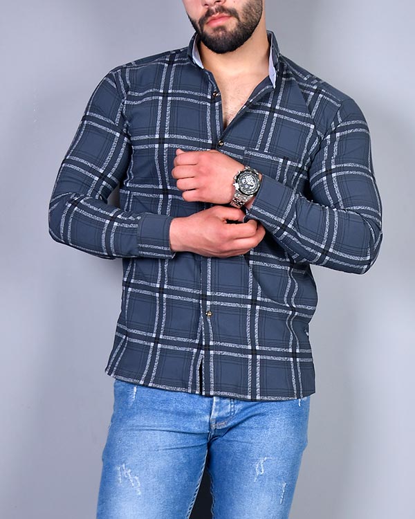 پیراهن مردانه دو خط دو رنگ مدل 1418