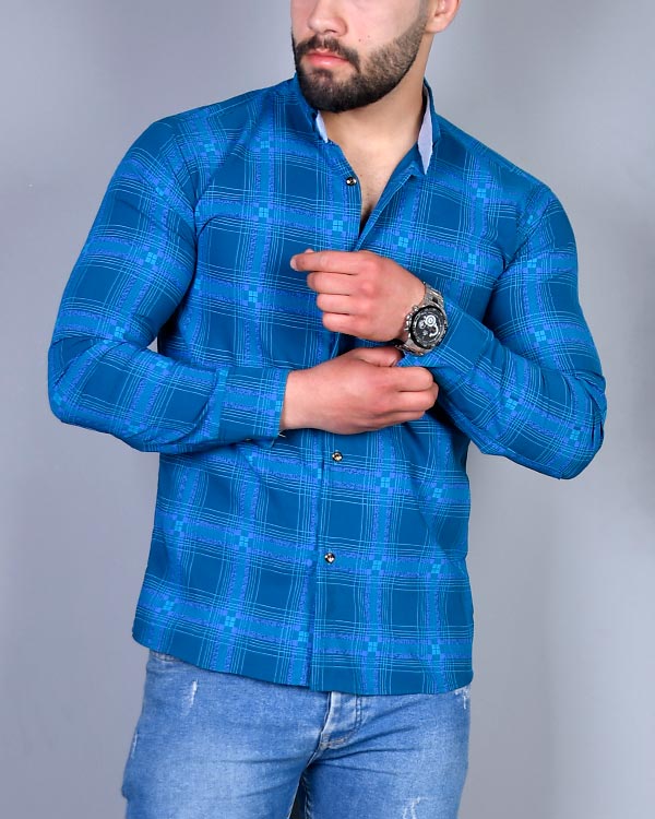 پیراهن مردانه چهار خانه جیب دار مدل 0424
