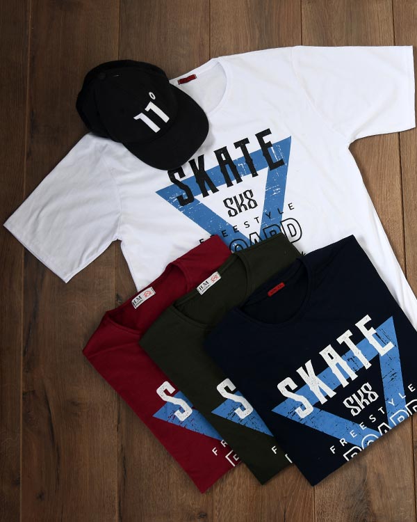 تی شرت مردانه پنبه سوپر skate مدل 0519