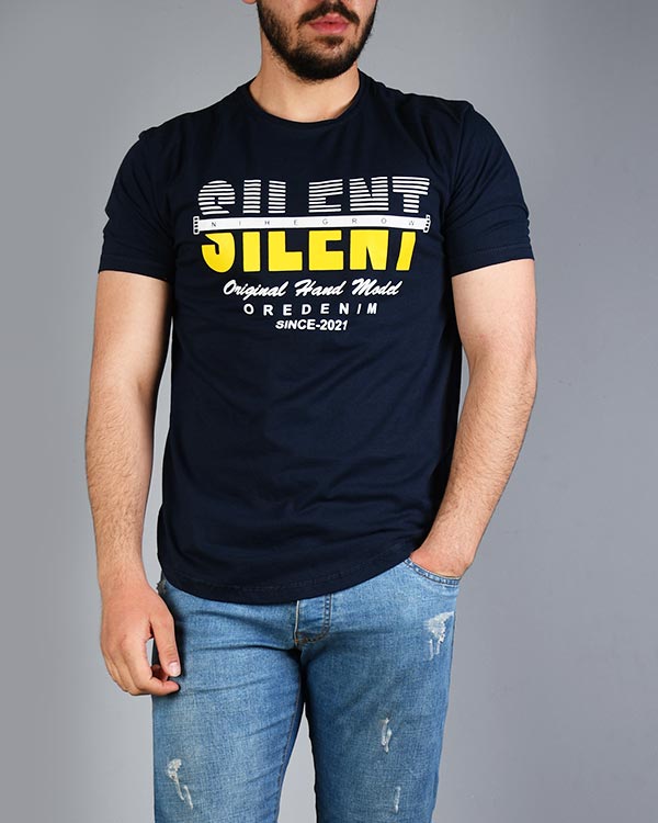 تی شرت نخ پنبه مردانه silent مدل 1412