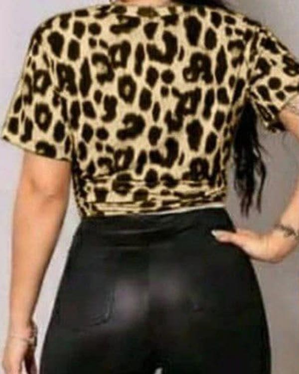 تیشرت گره ای پلنگی  CRAZY ۱۰۳ مدل 10611