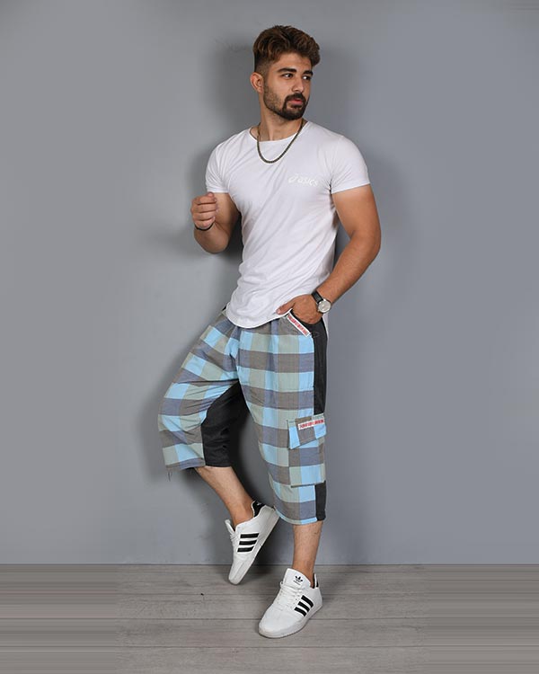 شلوارک  مردانه چهار خانه مدل 1376