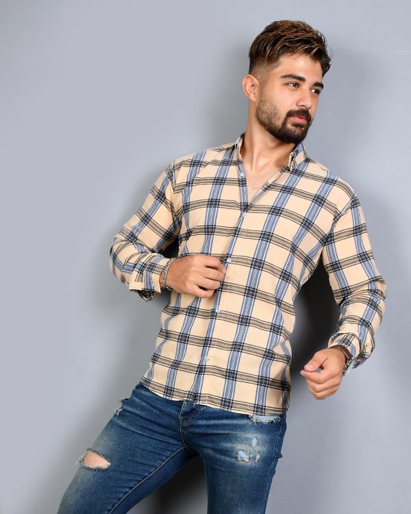 پیراهن مردانه چهارخانه مدل 1416