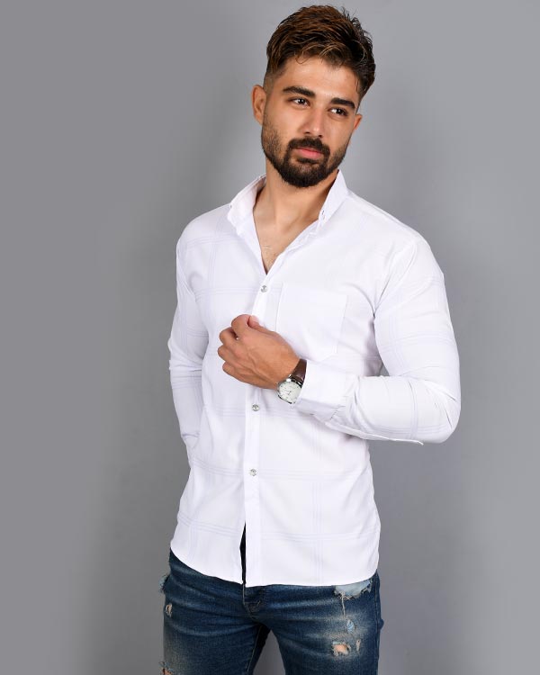 پیراهن مردانه چهارخانه محو سه راه مدل 1427