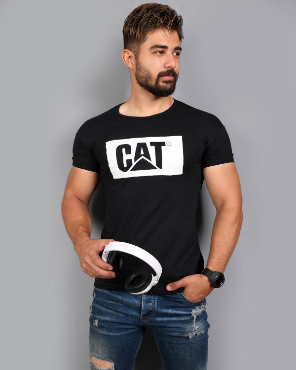 تی شرت مردانه یقه گرد cat مدل 1468