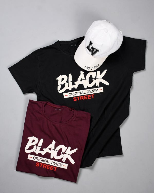 تی شرت یقه گرد مردانه black مدل 6814