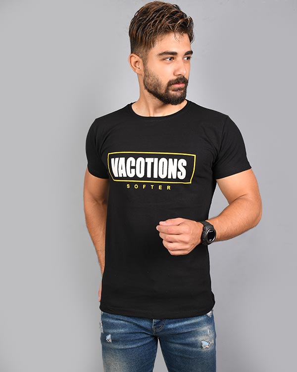تی شرت مردانه یقه گرد VACATION مدل 7018