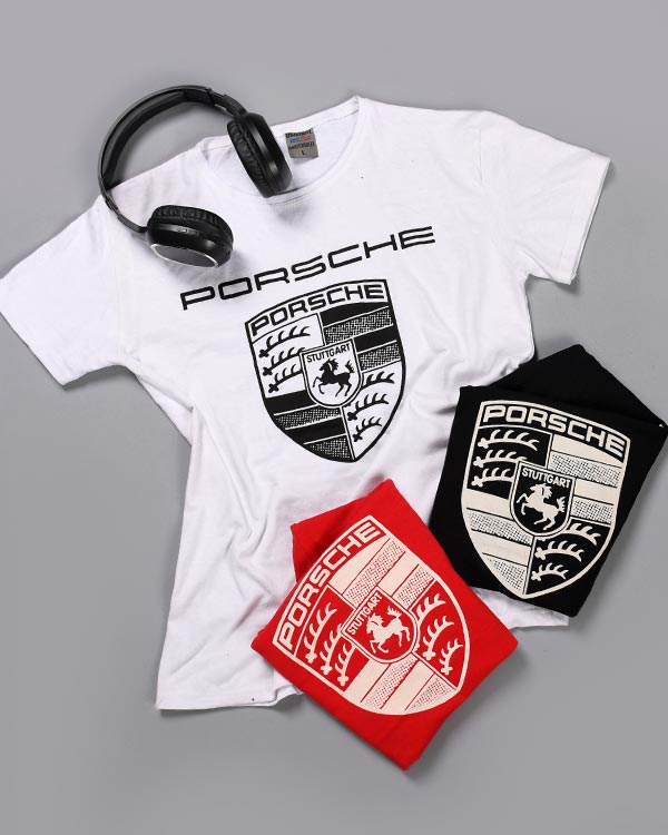 تی شرت مردانه یقه گرد PORSCHE طرح 2 مدل 7019