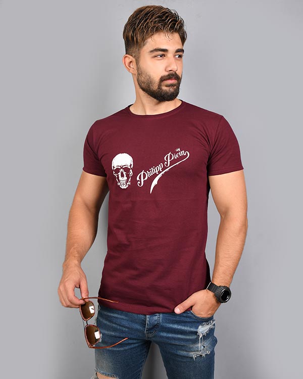 تی شرت مردانه یقه گرد اسکلت مدل 7026