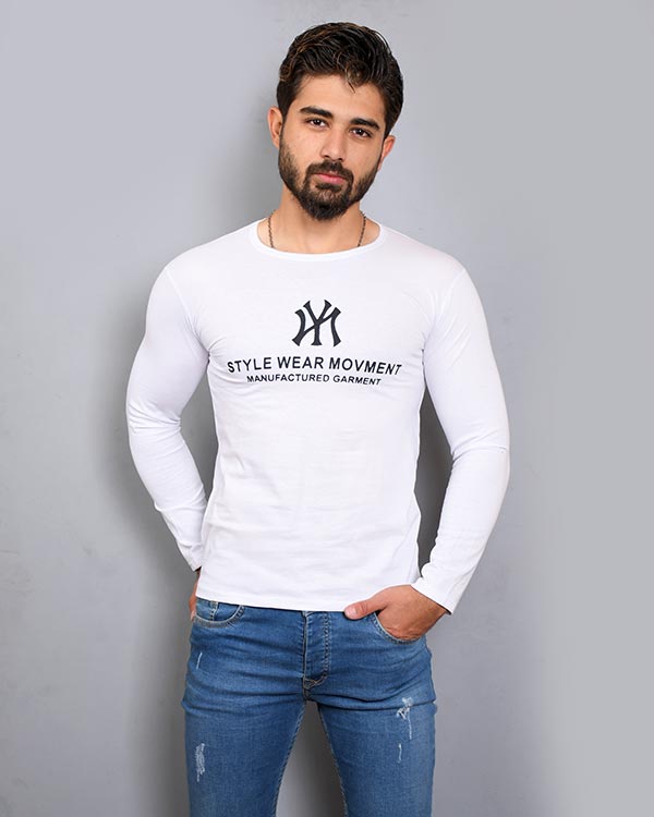 تی شرت مردانه آستین بلند NY مدل 1810