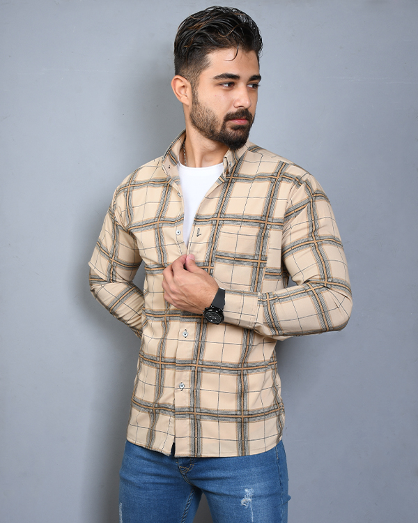 پیراهن مردانه چهارخانه تک جیب مدل 2019