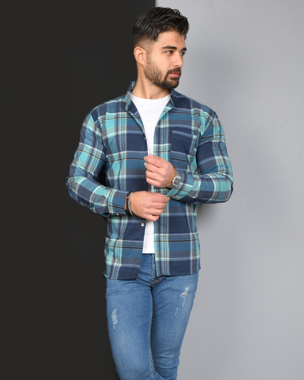 پیراهن مردانه چهارخانه مدل 7035