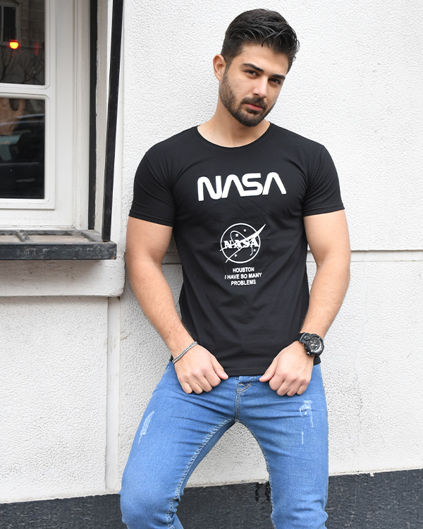 تی شرت آستین کوتاه مردانه NASA مدل 2399