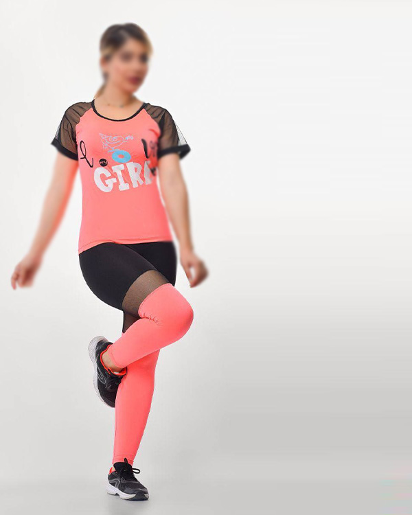 تیشرت آستین رگلان تور دار GIRL و ساپورت 5042