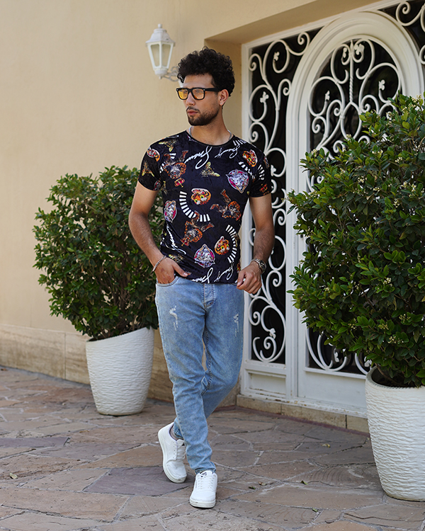 تی شرت مردانه مخمل tiger مدل 2614