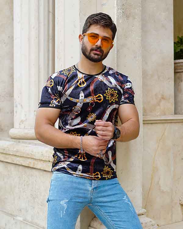 تی شرت مردانه مخمل belt مدل 2616