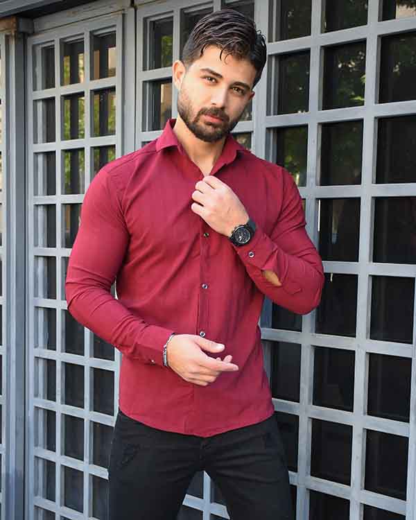 پیراهن مردانه راه راه محو مدل 2644