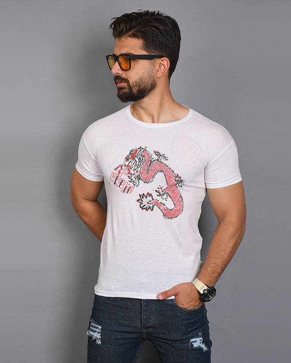 تی شرت آستین کوتاه مردانه DRAGON مدل 7122