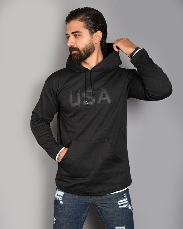 هودی مردانه کلاه دار usa مدل 3184