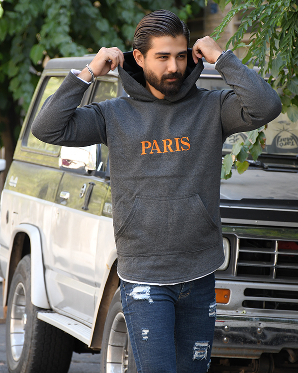 هودی مردانه کلاهدار paris مدل 3186