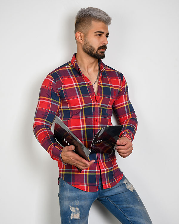 پیراهن مردانه چهار خانه مدل 3411