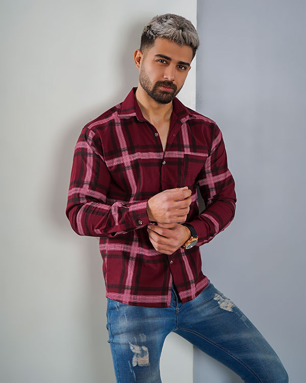 پیراهن مردانه چهارخانه مدل 3432