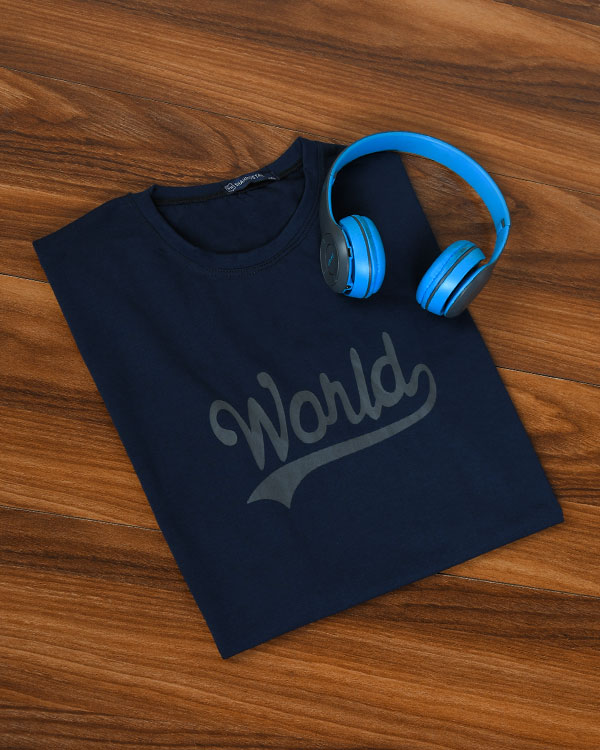 تی شرت مردانه یقه گرد world مدل 3546
