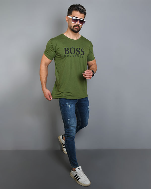 تی شرت مردانه یقه گرد boss مدل 3601
