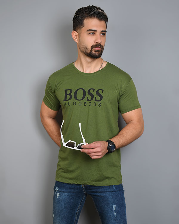 تی شرت مردانه یقه گرد boss مدل 3601