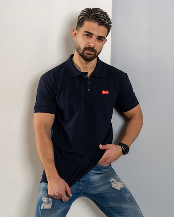 تی شرت مردانه یقه دار سه دکمه مدل Levis
