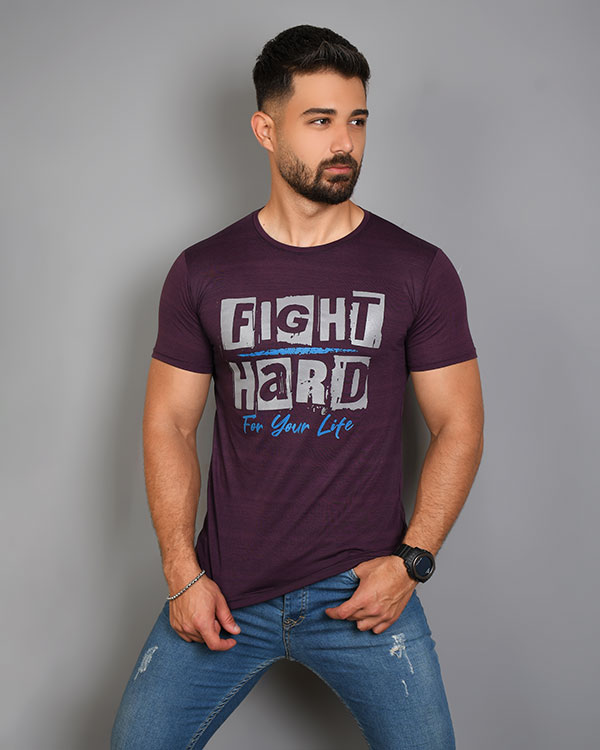 تی شرت مردانه یقه گرد FLIGHT HARD مدل 3646
