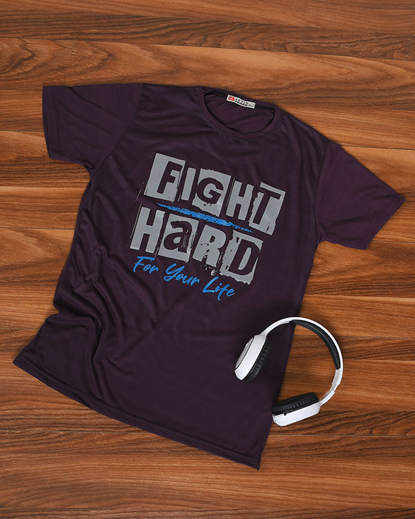 تی شرت مردانه یقه گرد FLIGHT HARD مدل 3646