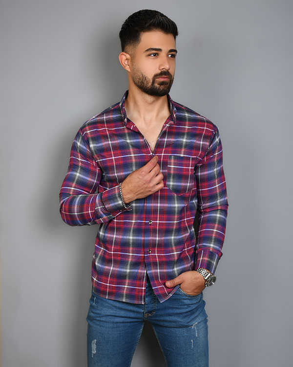 پیراهن مردانه چهارخانه مدل 3654