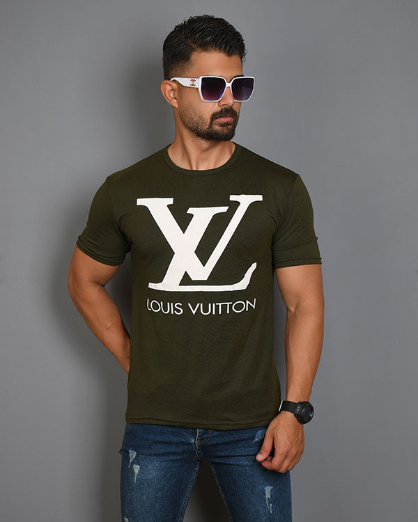 تی شرت مردانه یقه گرد LV مدل 3691