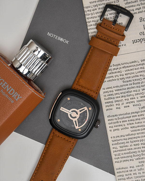 ساعت صفحه مربعی عقربه‌ای مردانه sevenfriday مدل zado