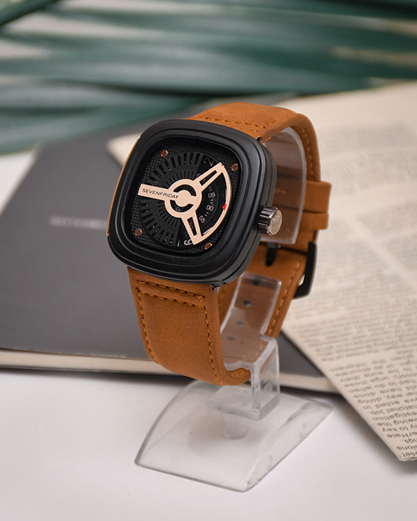 ساعت صفحه مربعی عقربه‌ای مردانه sevenfriday مدل zado