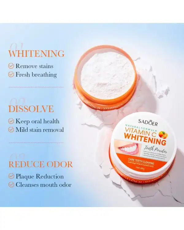 پودر سفیدکننده فوری دندان Sadoer مدل Vitamin C
