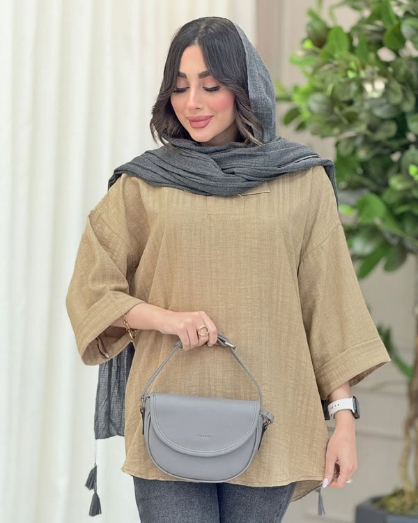 شومیز مانتویی شانتون ژاکارد مدل hale کد 5978