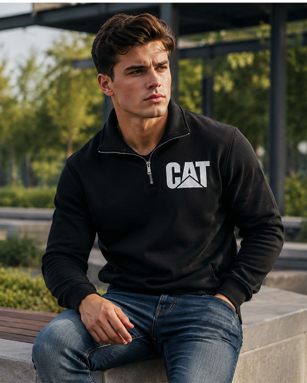 بلوز دورس مردانه نیم زیپ cat مدل Farokh